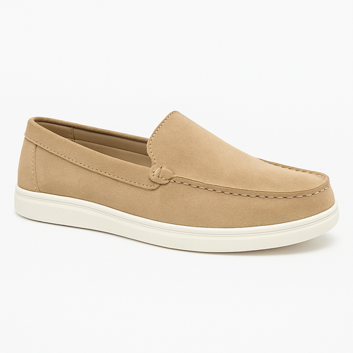 Slip-on loafers with rounded toe and flat sole