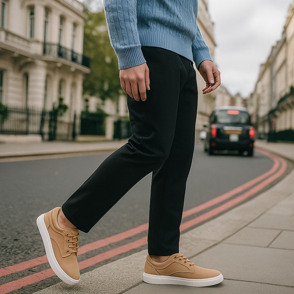 Casual lace-up trainer with thick sole