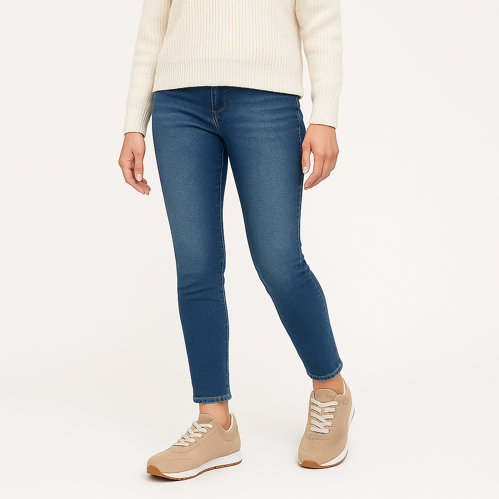 Low-top sneaker with lace-up closure, cushioned collar, and textured rubber sole.